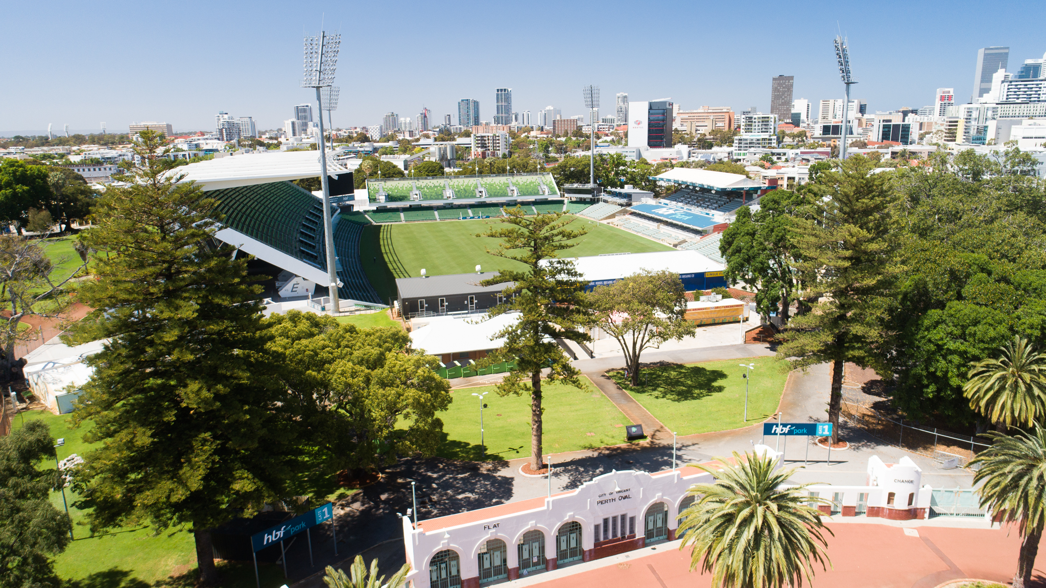 Aerial view of HBF Park